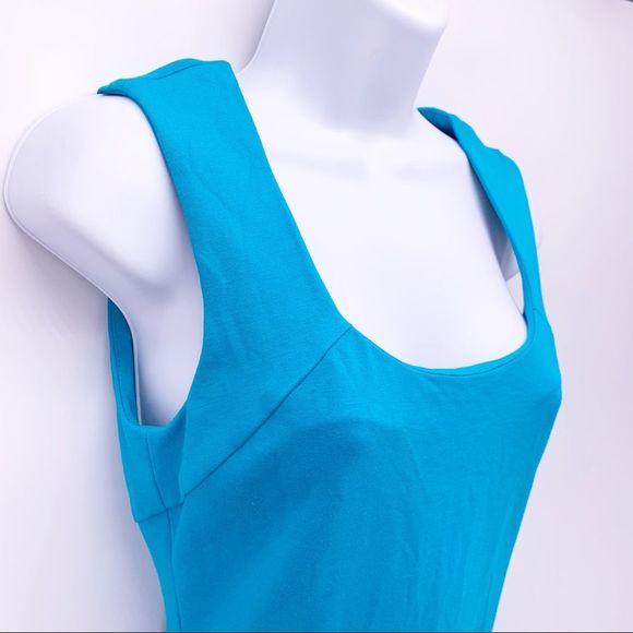 Banana Republic Knit Carrie Aquarium Blue Fit & Flare Dress Size 0 - Picture 5 of 9
